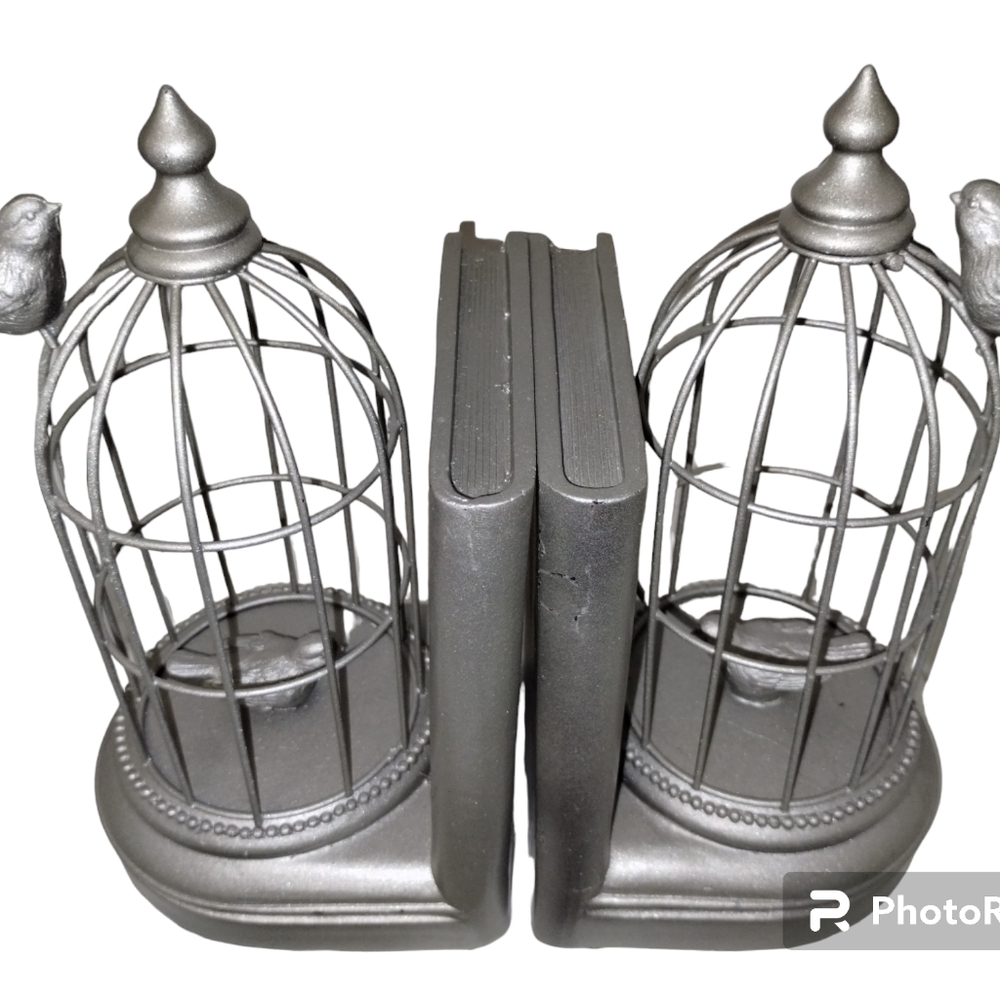 Deco Bird Cage Bookends